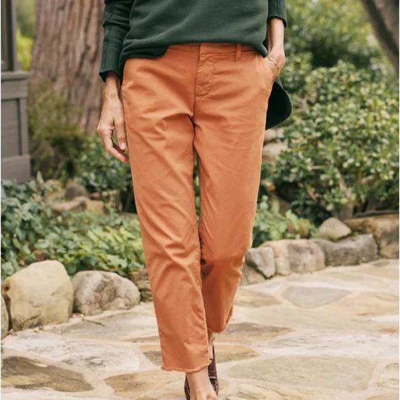 Frank & Eileen Wicklow Italian Chino Trouser in Toffee NWOT Size 0/25 - Picture 1 of 8